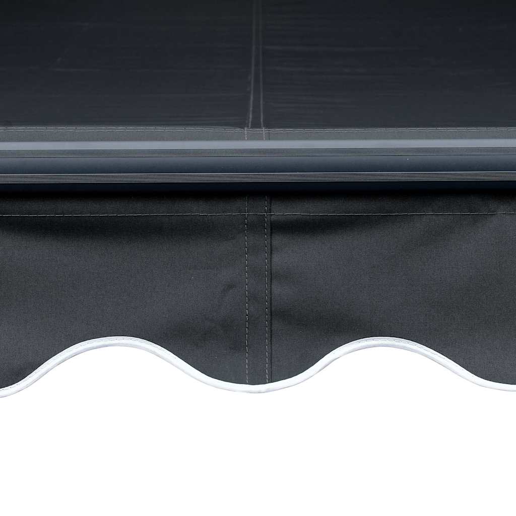 antracitszürke kézzel kihúzható LED-es napellenző 350 x 250 cm
