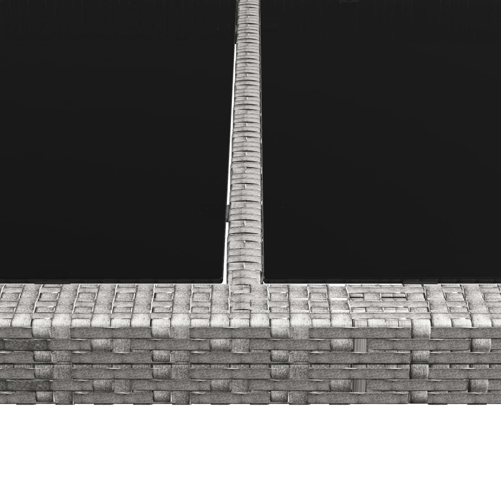 szürke polyrattan kültéri étkezőasztal 200 x 150 x 74 cm