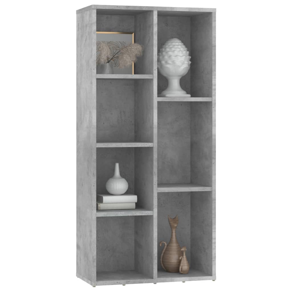 betonszürke szerelt fa könyvszekrény 50 x 25 x 106 cm