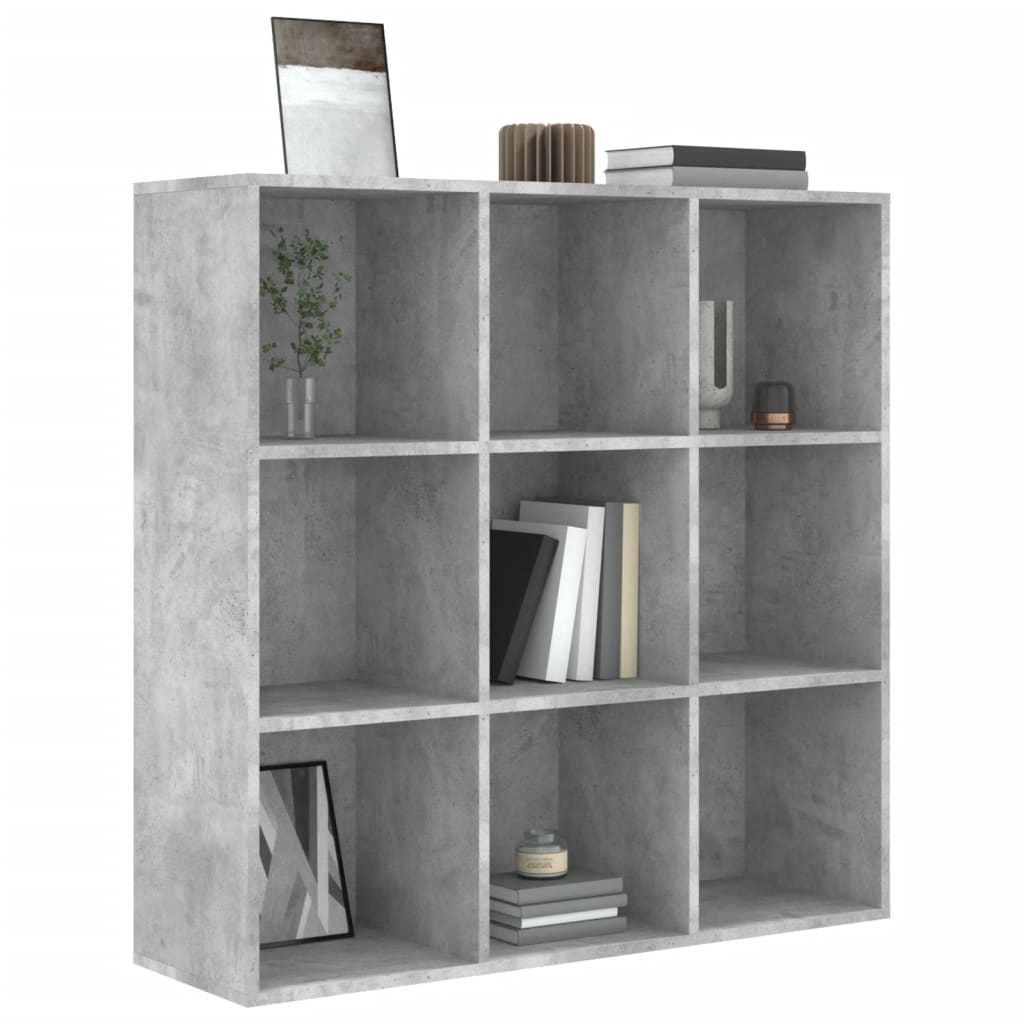 betonszürke szerelt fa könyvszekrény 98 x 29 x 97,5 cm