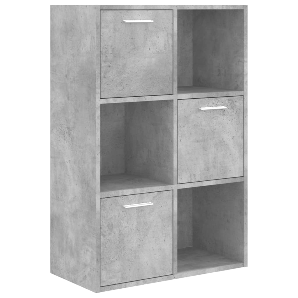 betonszürke szerelt fa tárolószekrény 60 x 29,5 x 90 cm