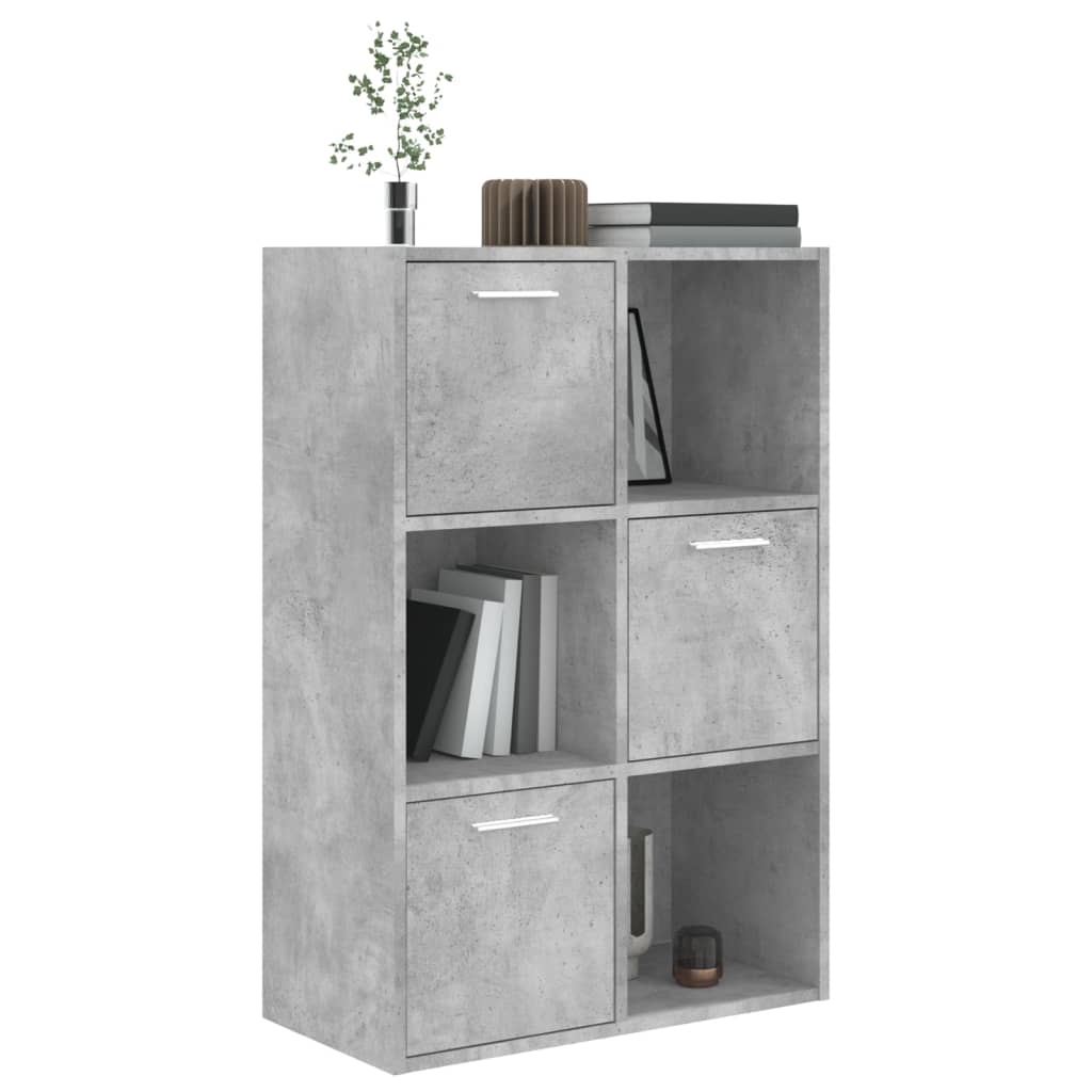 betonszürke szerelt fa tárolószekrény 60 x 29,5 x 90 cm