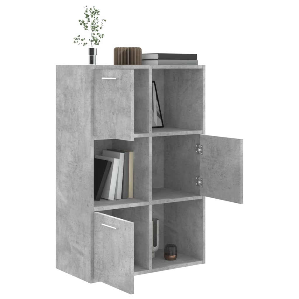 betonszürke szerelt fa tárolószekrény 60 x 29,5 x 90 cm