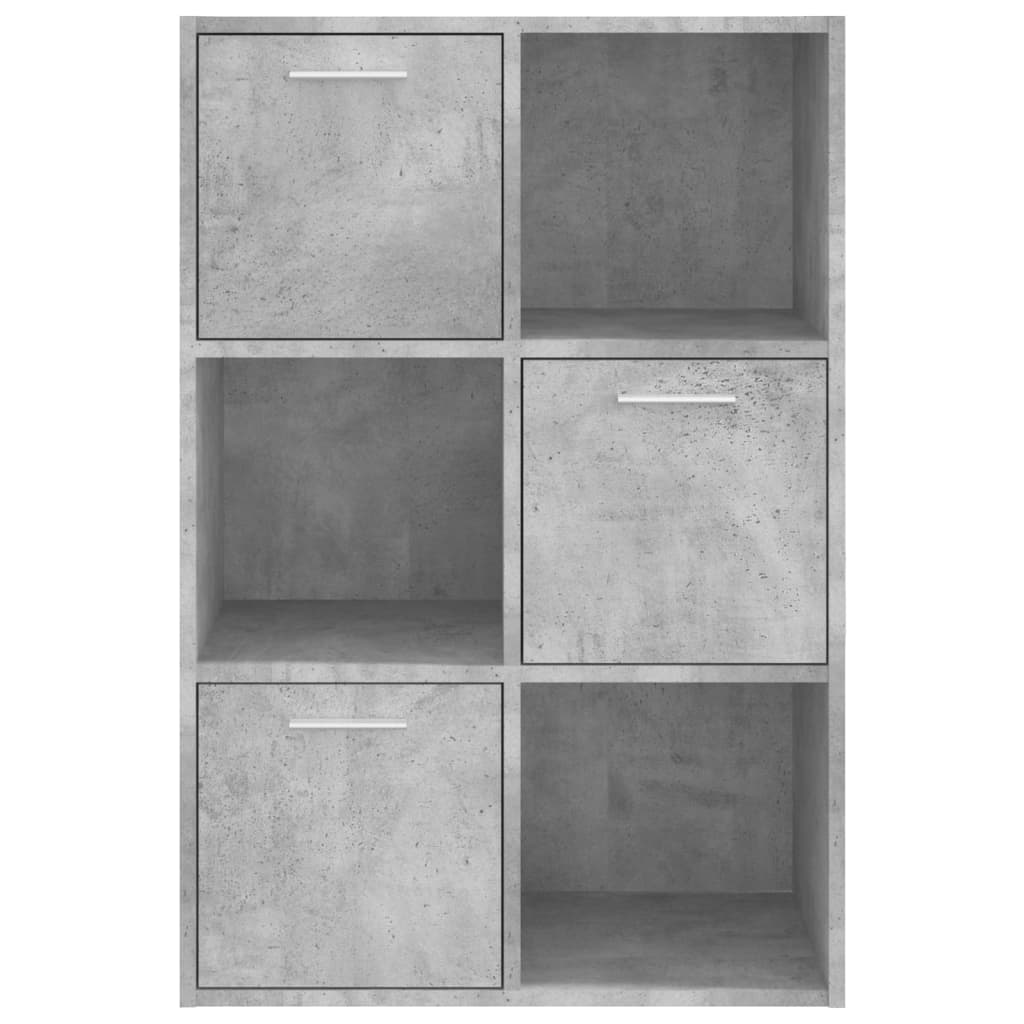 betonszürke szerelt fa tárolószekrény 60 x 29,5 x 90 cm