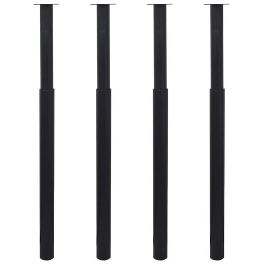 4 db fekete teleszkópos asztalláb 710 mm - 1100 mm