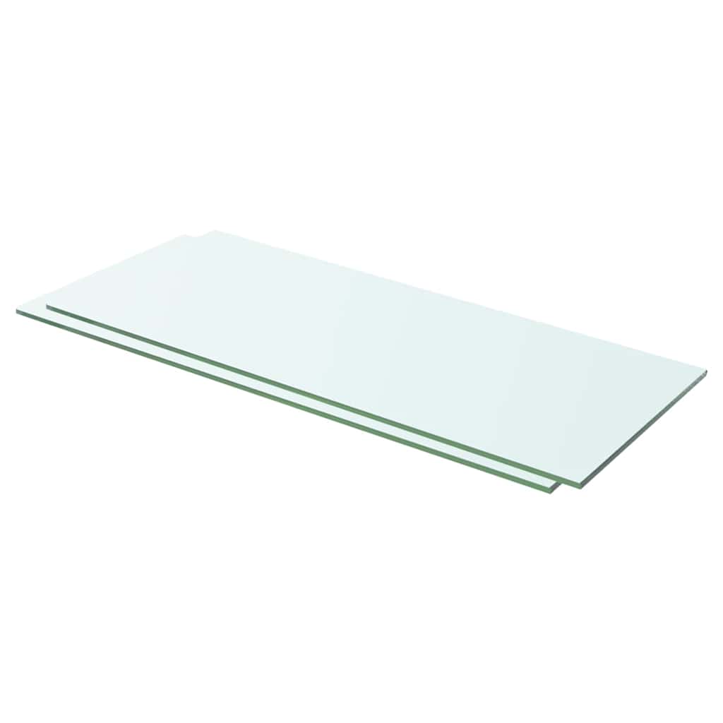 2 db átlátszó üveg paneles polc 60 x 20 cm