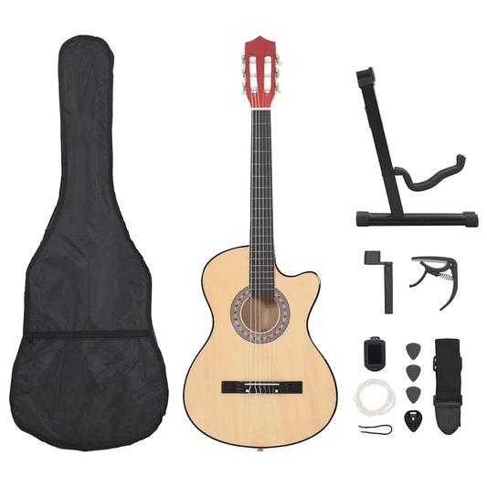 12 részes 6 húros akusztikus western cutaway gitár szett 38"