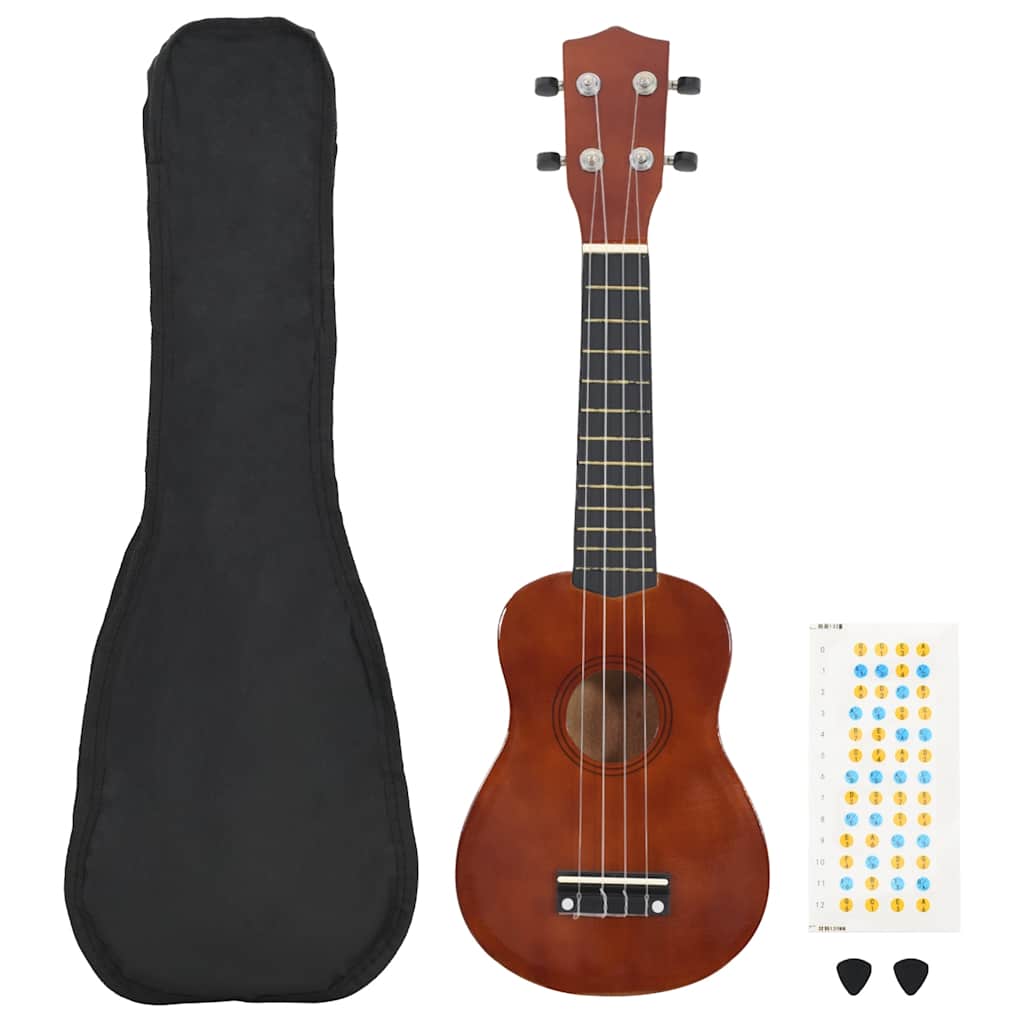 természetes soprano ukulele készlet táskával gyerekeknek 21"
