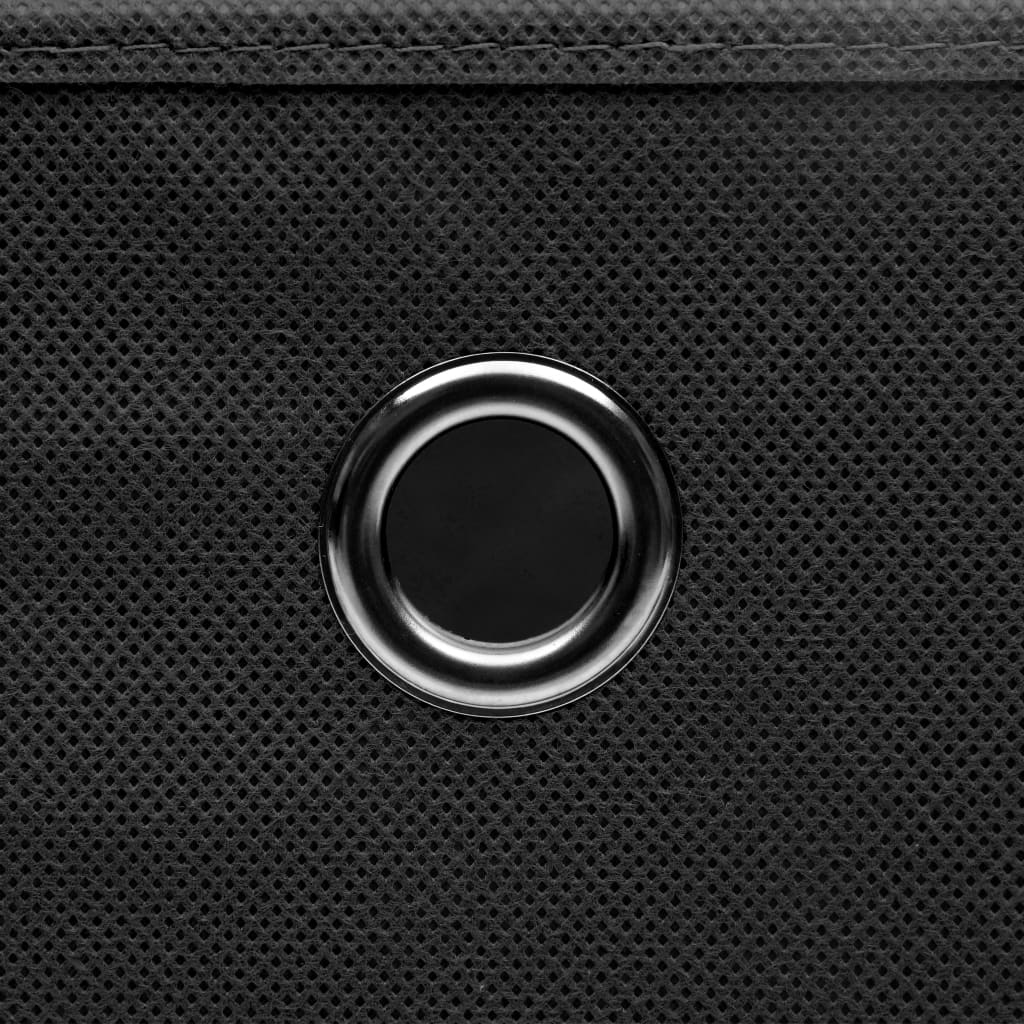 4 db fekete szövet tárolódoboz fedéllel 32 x 32 x 32 cm