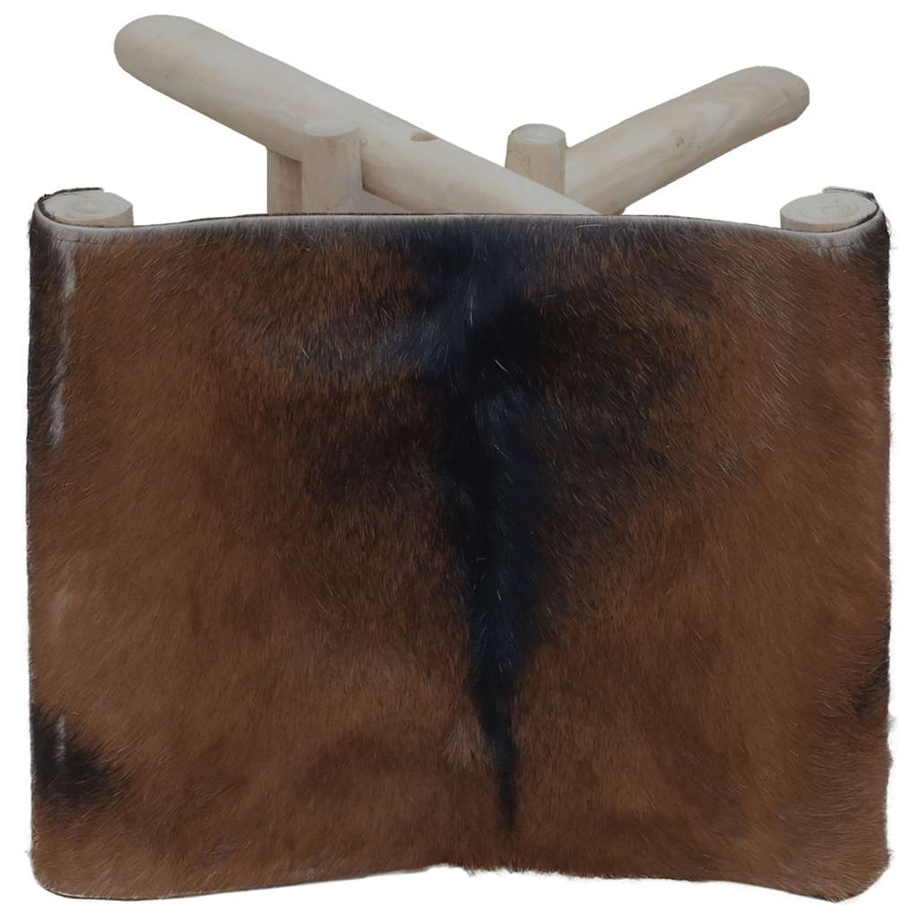 kecskebőr és tömör tíkfa összecsukható szék