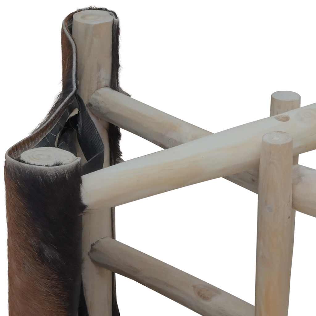 kecskebőr és tömör tíkfa összecsukható szék