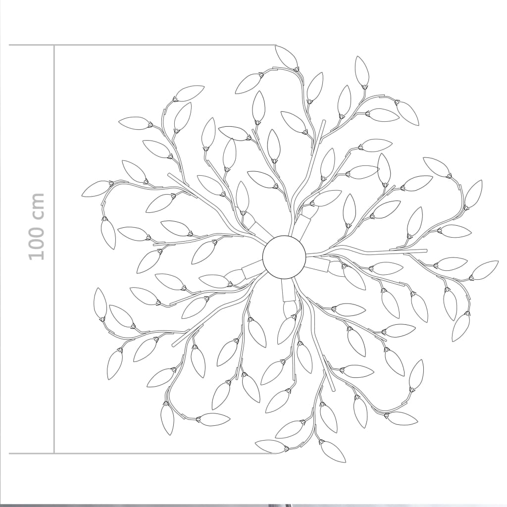csillár zöld akril kristály levél karokkal 5 db E14 izzó
