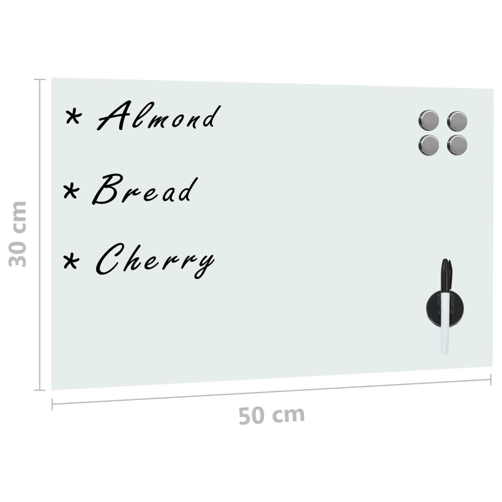 falra szerelhető mágneses üvegtábla 50 x 30 cm