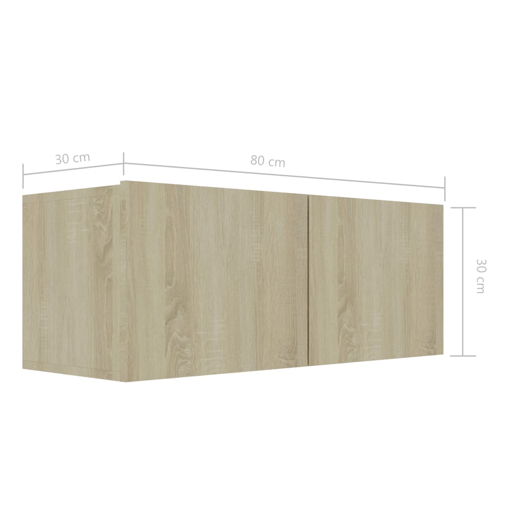 sonoma tölgy szerelt fa TV-szekrény 80 x 30 x 30 cm