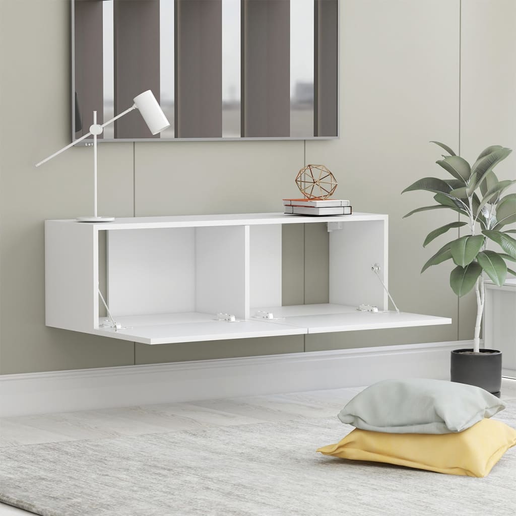 fehér szerelt fa TV-szekrény 100 x 30 x 30 cm
