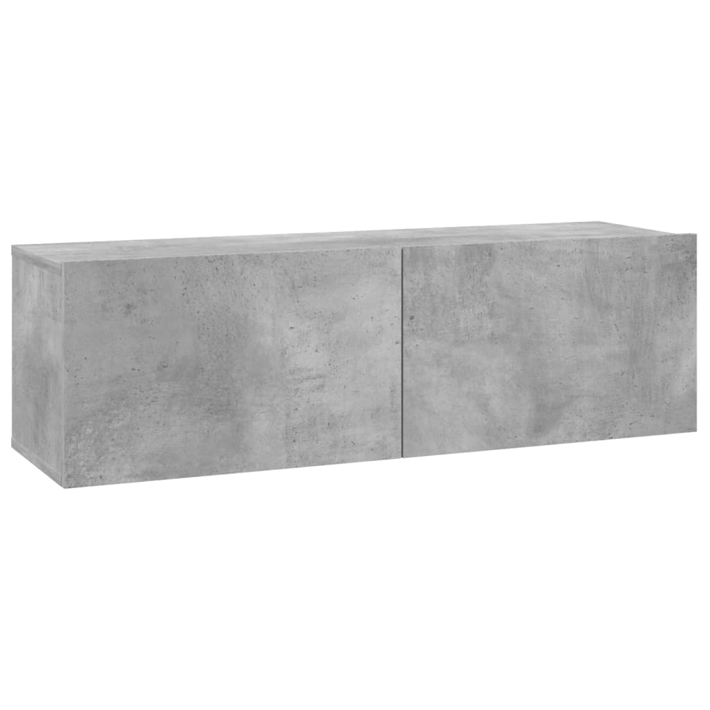 betonszürke szerelt fa TV-szekrény 100 x 30 x 30 cm
