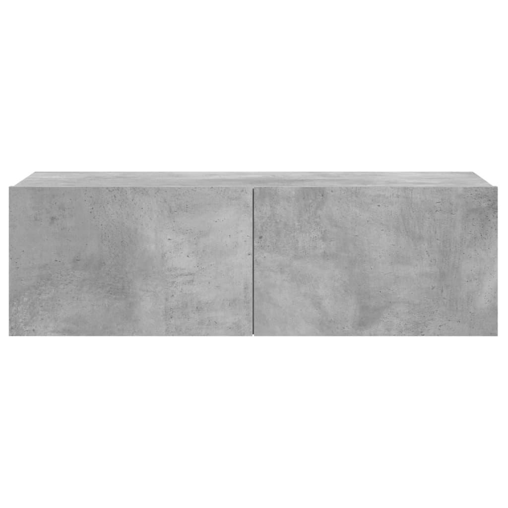 betonszürke szerelt fa TV-szekrény 100 x 30 x 30 cm