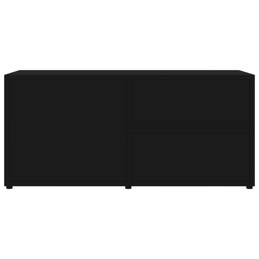 fekete szerelt fa TV-szekrény 80 x 34 x 36 cm