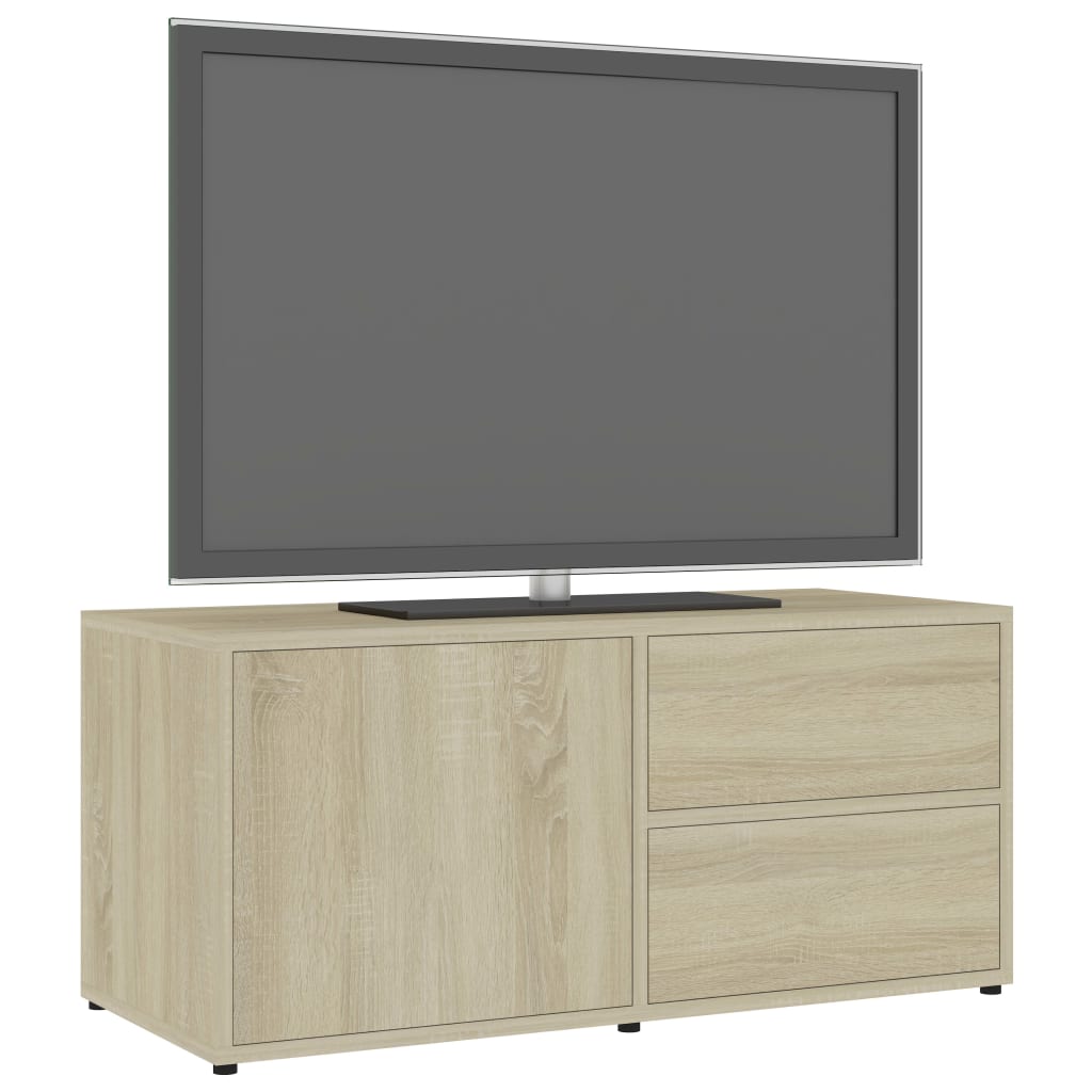 sonoma tölgy színű szerelt fa TV-szekrény 80 x 34 x 36 cm