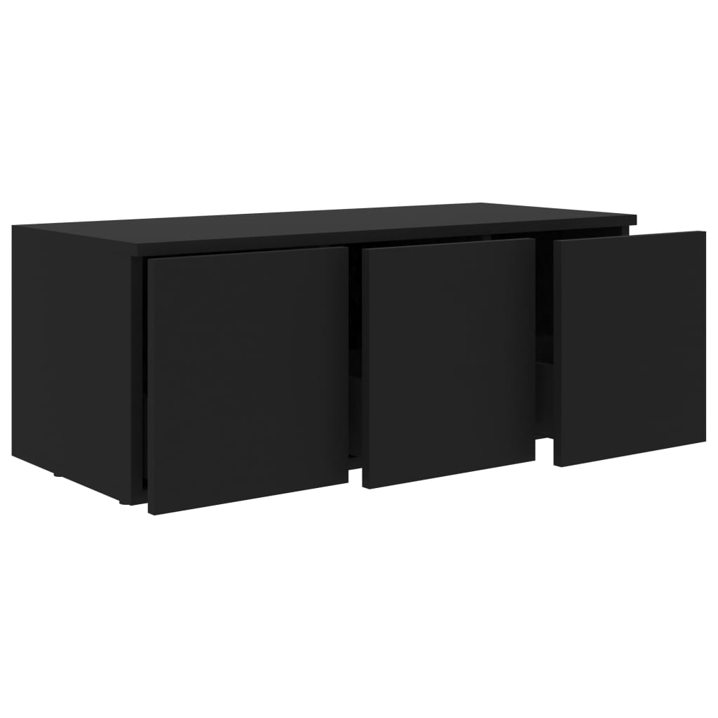 fekete szerelt fa TV-szekrény 80 x 34 x 30 cm