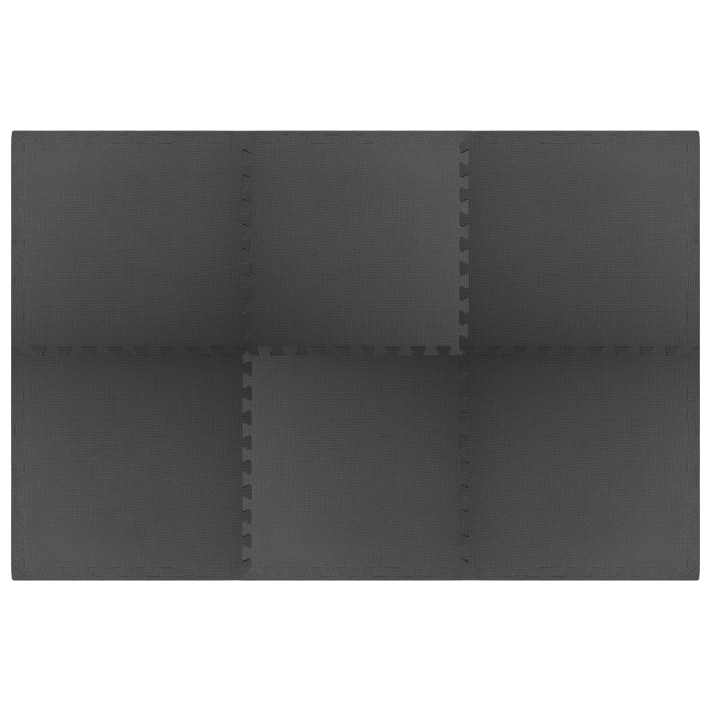 6 db fekete EVA habszivacs padlószőnyeg 2,16 ㎡