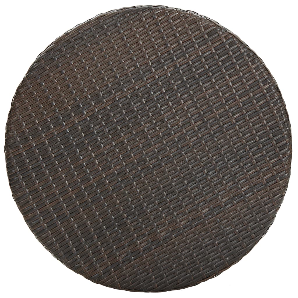 barna polyrattan kerti asztal 75,5 x 106 cm