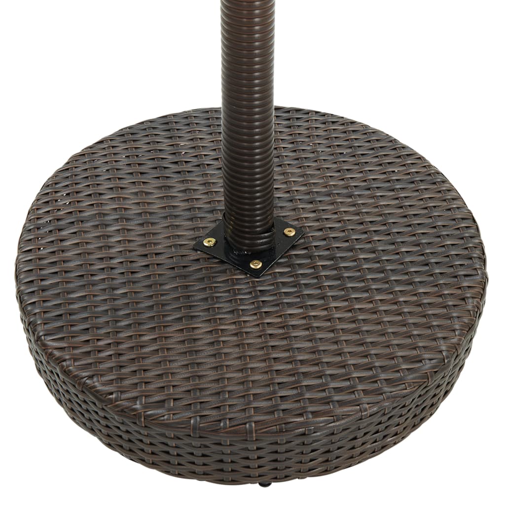 barna polyrattan kerti asztal 75,5 x 106 cm