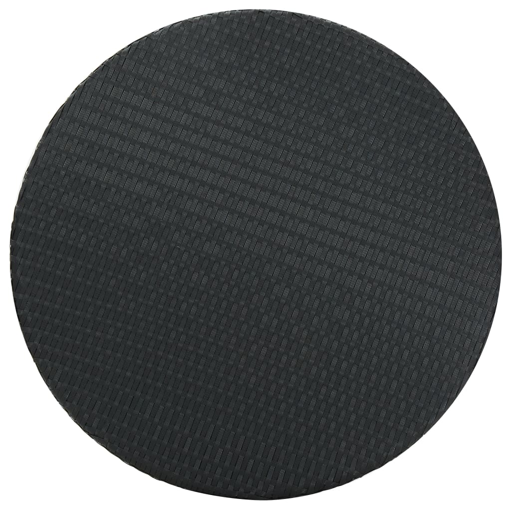fekete polyrattan kerti asztal 75,5 x 106 cm