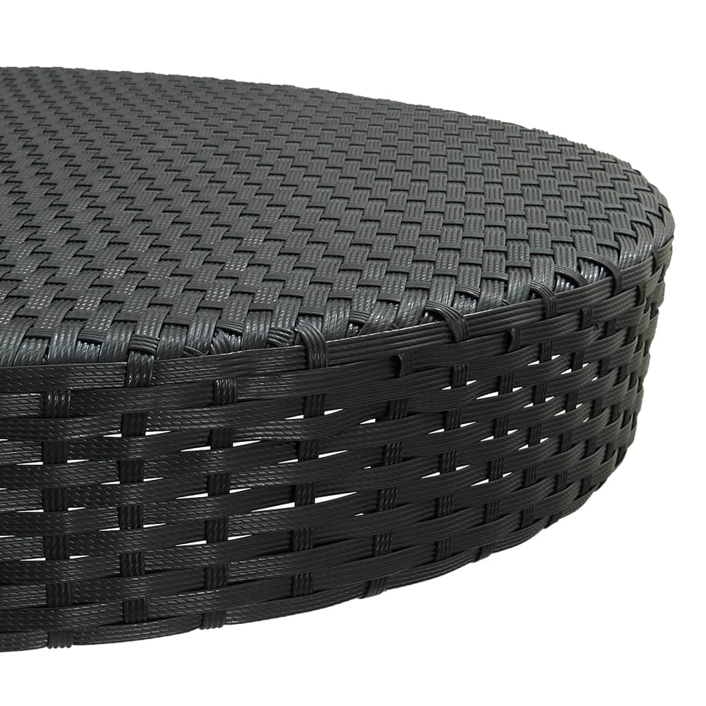 fekete polyrattan kerti asztal 75,5 x 106 cm