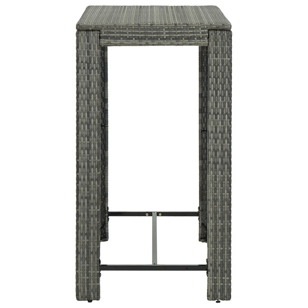 szürke polyrattan kerti bárasztal 100 x 60,5 x 110,5 cm