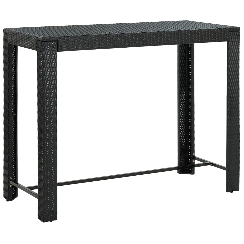 fekete polyrattan kerti bárasztal 140,5 x 60,5 x 110,5 cm