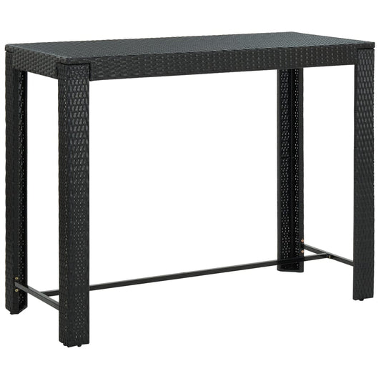 fekete polyrattan kerti bárasztal 140,5 x 60,5 x 110,5 cm