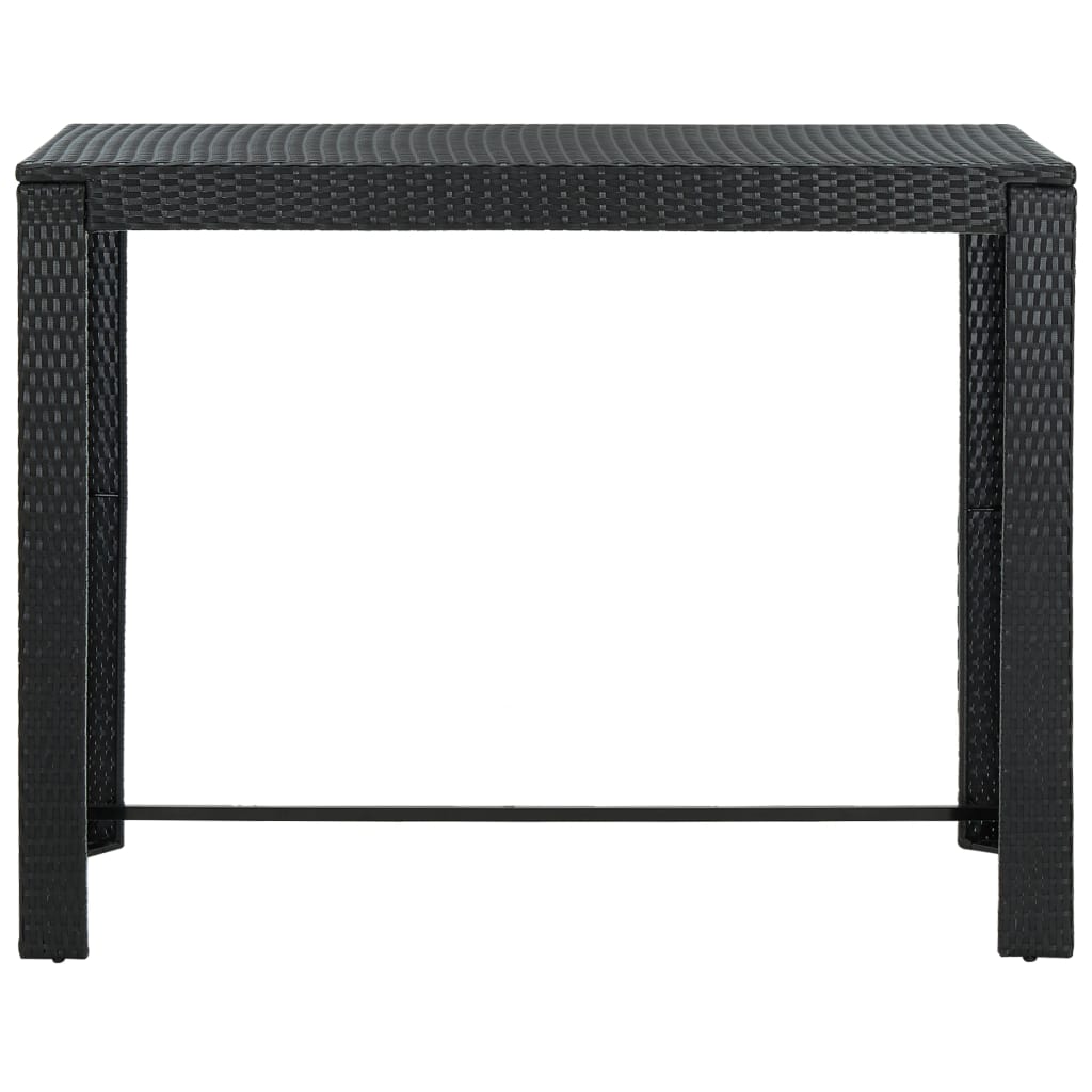 fekete polyrattan kerti bárasztal 140,5 x 60,5 x 110,5 cm