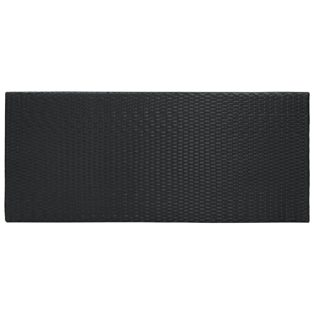 fekete polyrattan kerti bárasztal 140,5 x 60,5 x 110,5 cm