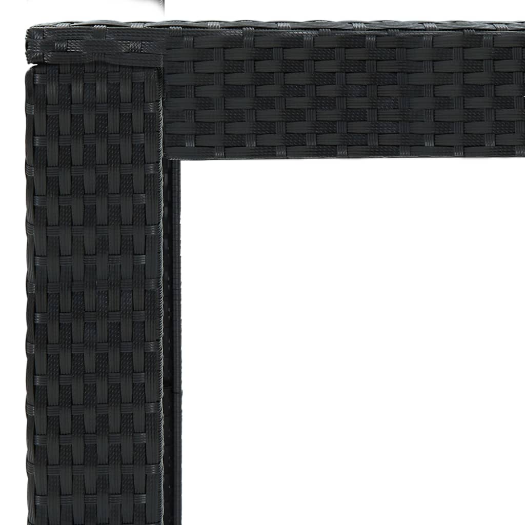 fekete polyrattan kerti bárasztal 140,5 x 60,5 x 110,5 cm