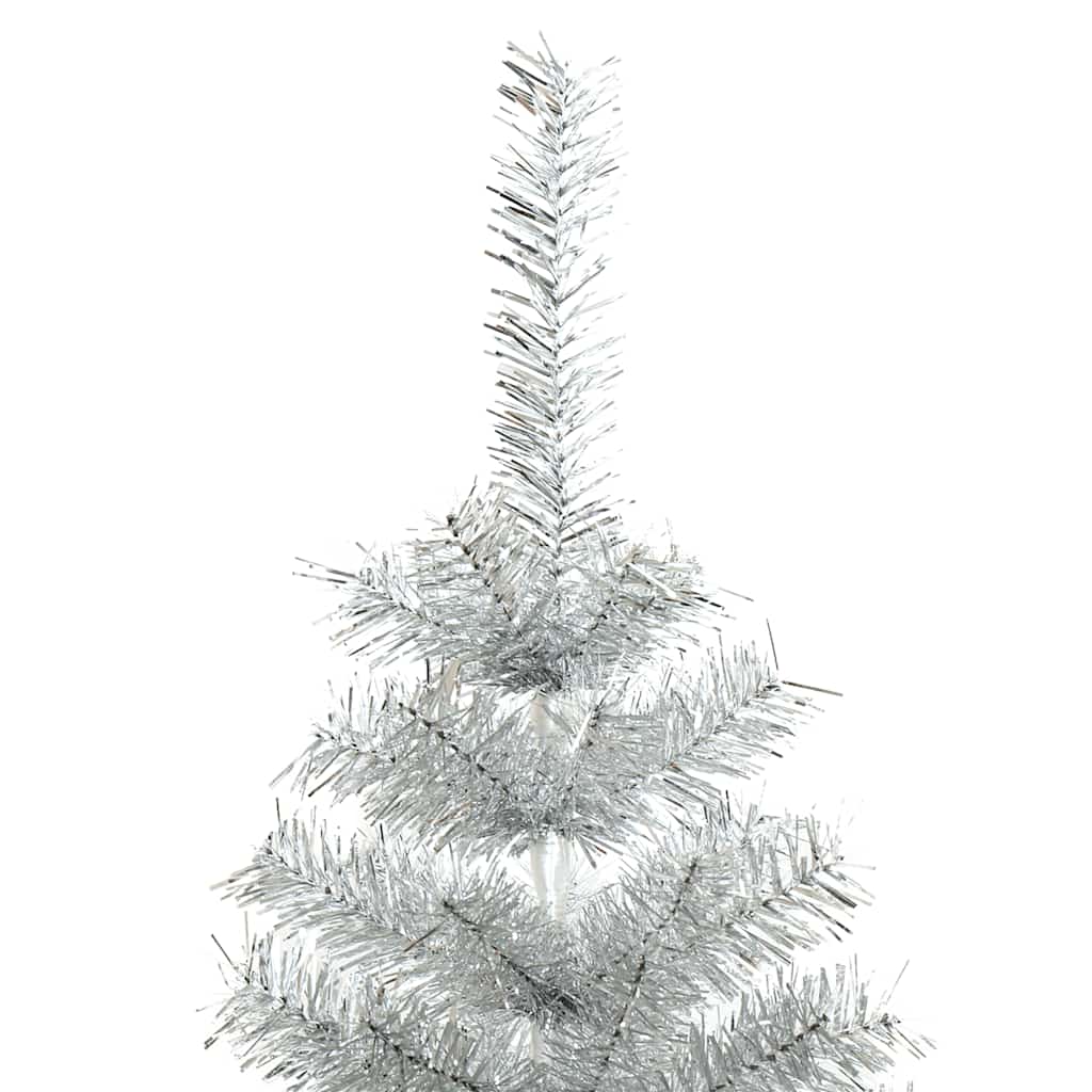 ezüstszínű PET műkarácsonyfa állvánnyal 150 cm