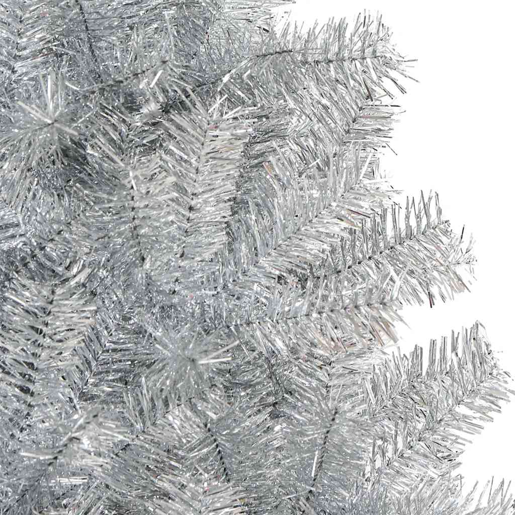 ezüstszínű PET műkarácsonyfa állvánnyal 150 cm