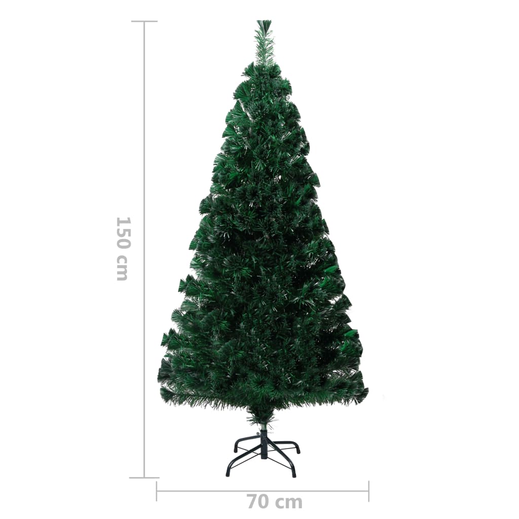 zöld száloptikás műkarácsonyfa állvánnyal 150 cm