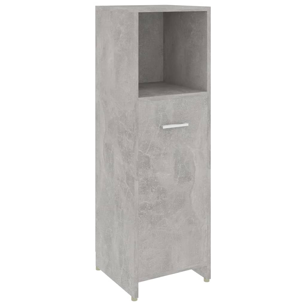 betonszürke szerelt fa fürdőszobaszekrény 30 x 30 x 95 cm