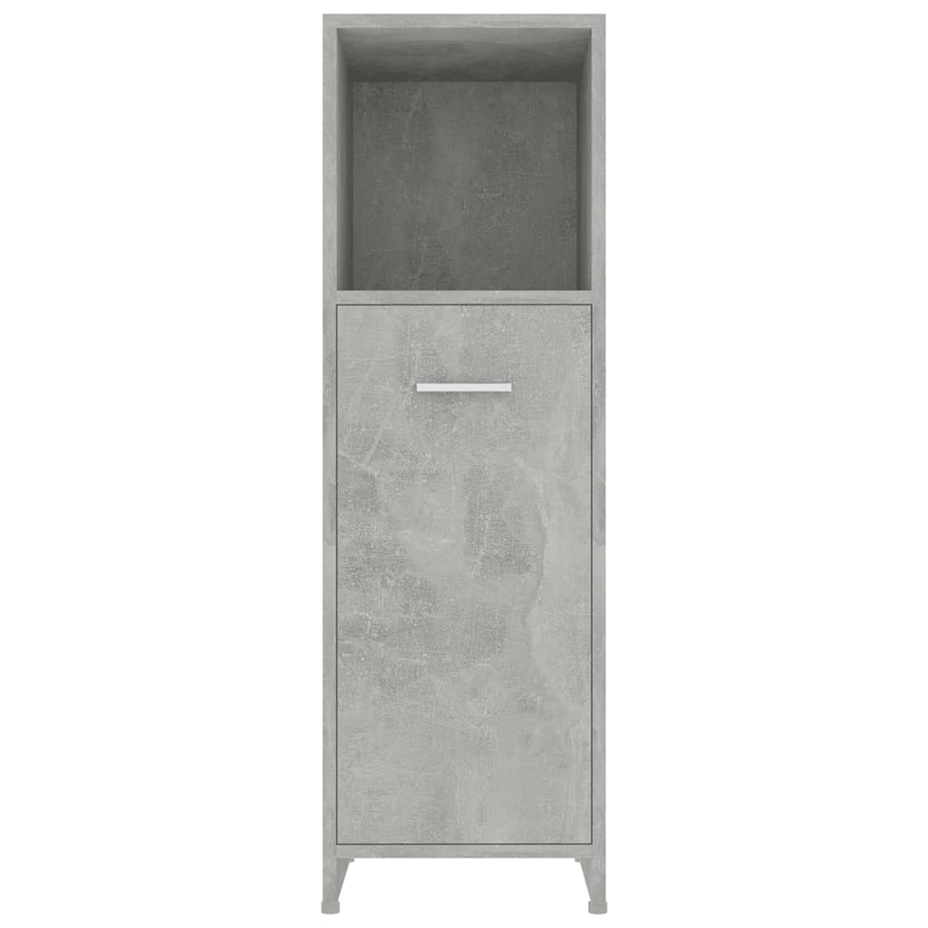 betonszürke szerelt fa fürdőszobaszekrény 30 x 30 x 95 cm