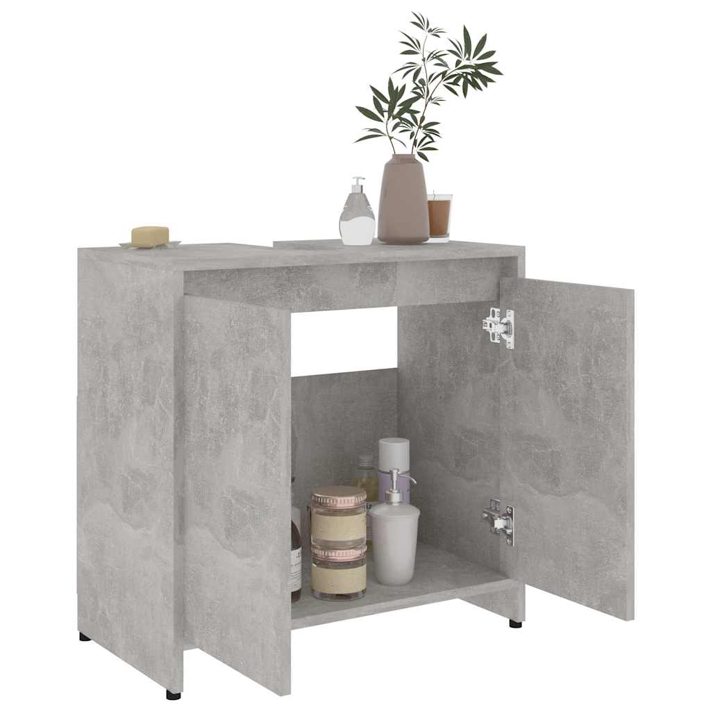 betonszürke szerelt fa fürdőszobaszekrény 60 x 33 x 61 cm