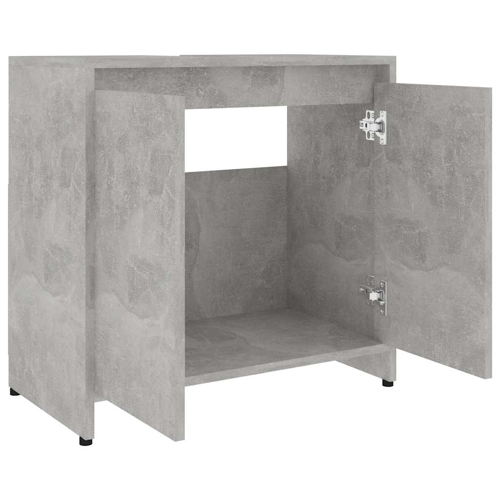 betonszürke szerelt fa fürdőszobaszekrény 60 x 33 x 61 cm