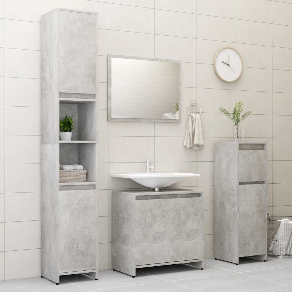 betonszürke szerelt fa fürdőszobaszekrény 60 x 33 x 61 cm