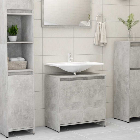 betonszürke szerelt fa fürdőszobaszekrény 60 x 33 x 61 cm