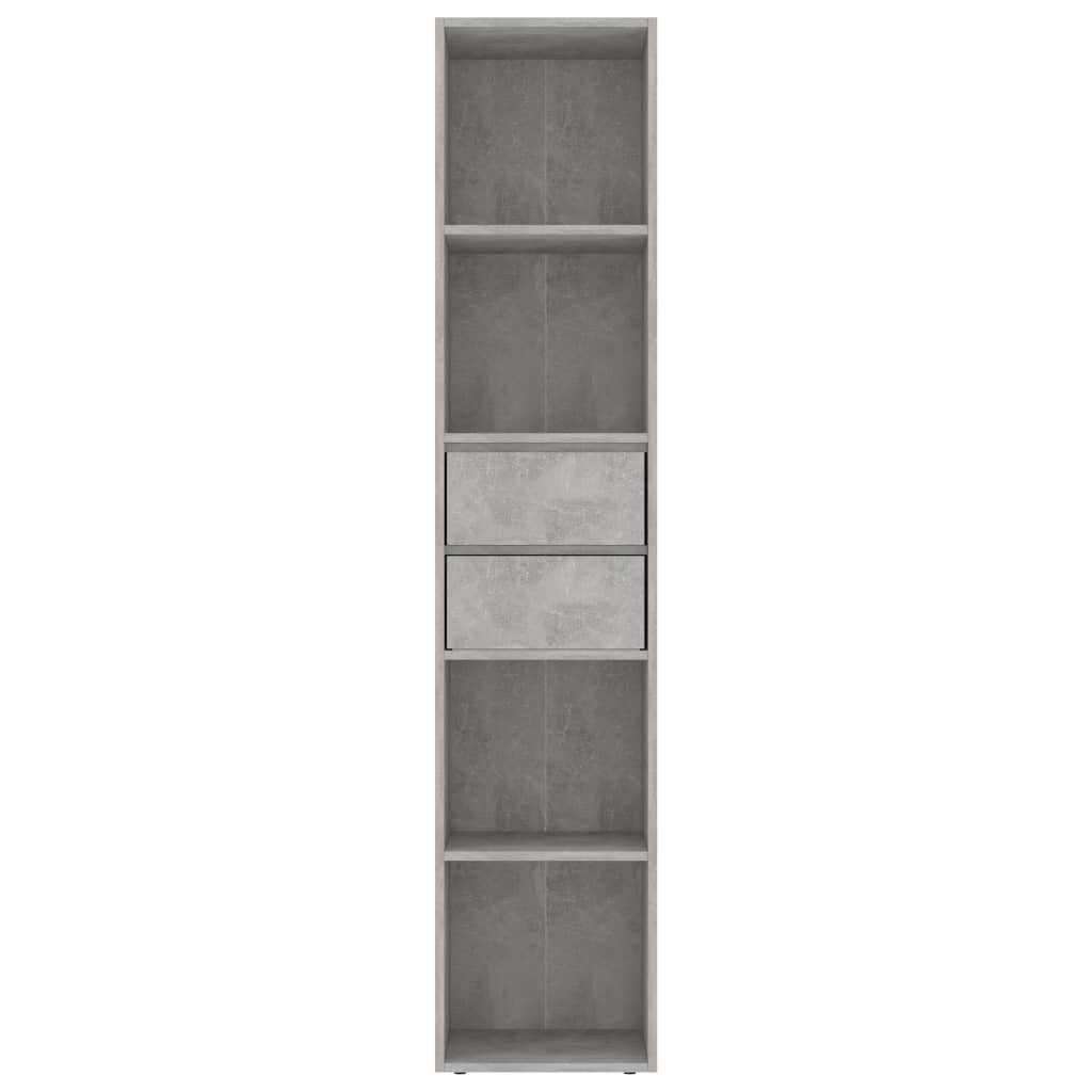 betonszürke szerelt fa könyvszekrény 36 x 30 x 171 cm