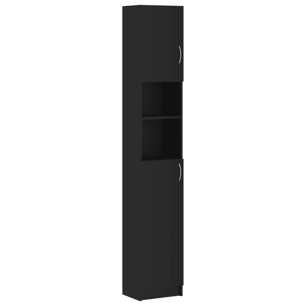 fekete szerelt fa fürdőszobaszekrény 32 x 25,5 x 190 cm