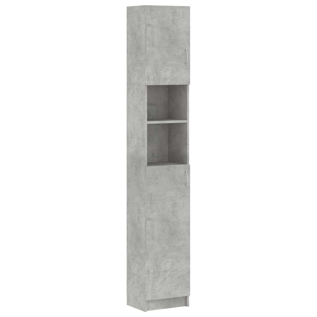 betonszürke szerelt fa fürdőszobaszekrény 32 x 25,5 x 190 cm