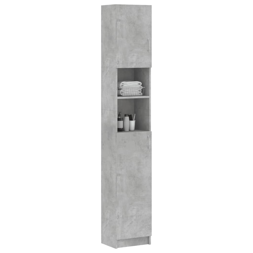 betonszürke szerelt fa fürdőszobaszekrény 32 x 25,5 x 190 cm