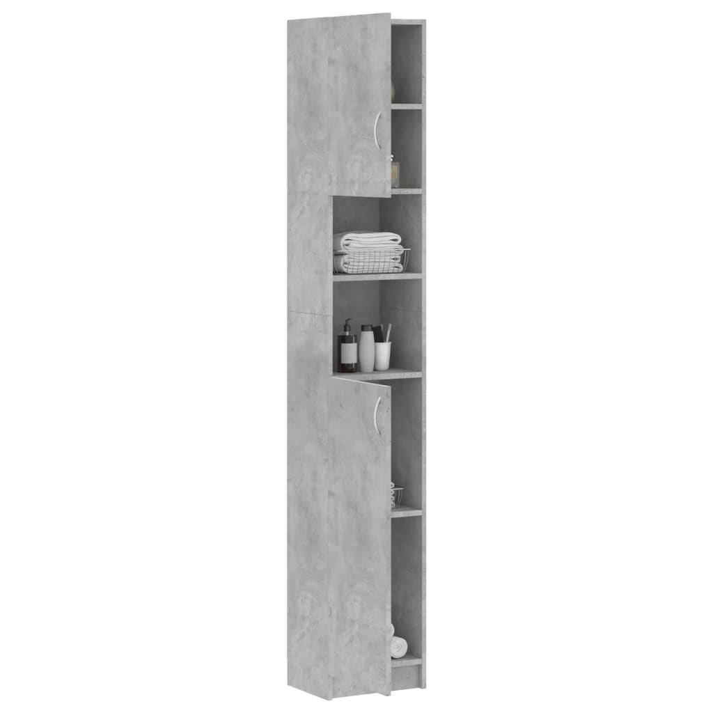 betonszürke szerelt fa fürdőszobaszekrény 32 x 25,5 x 190 cm
