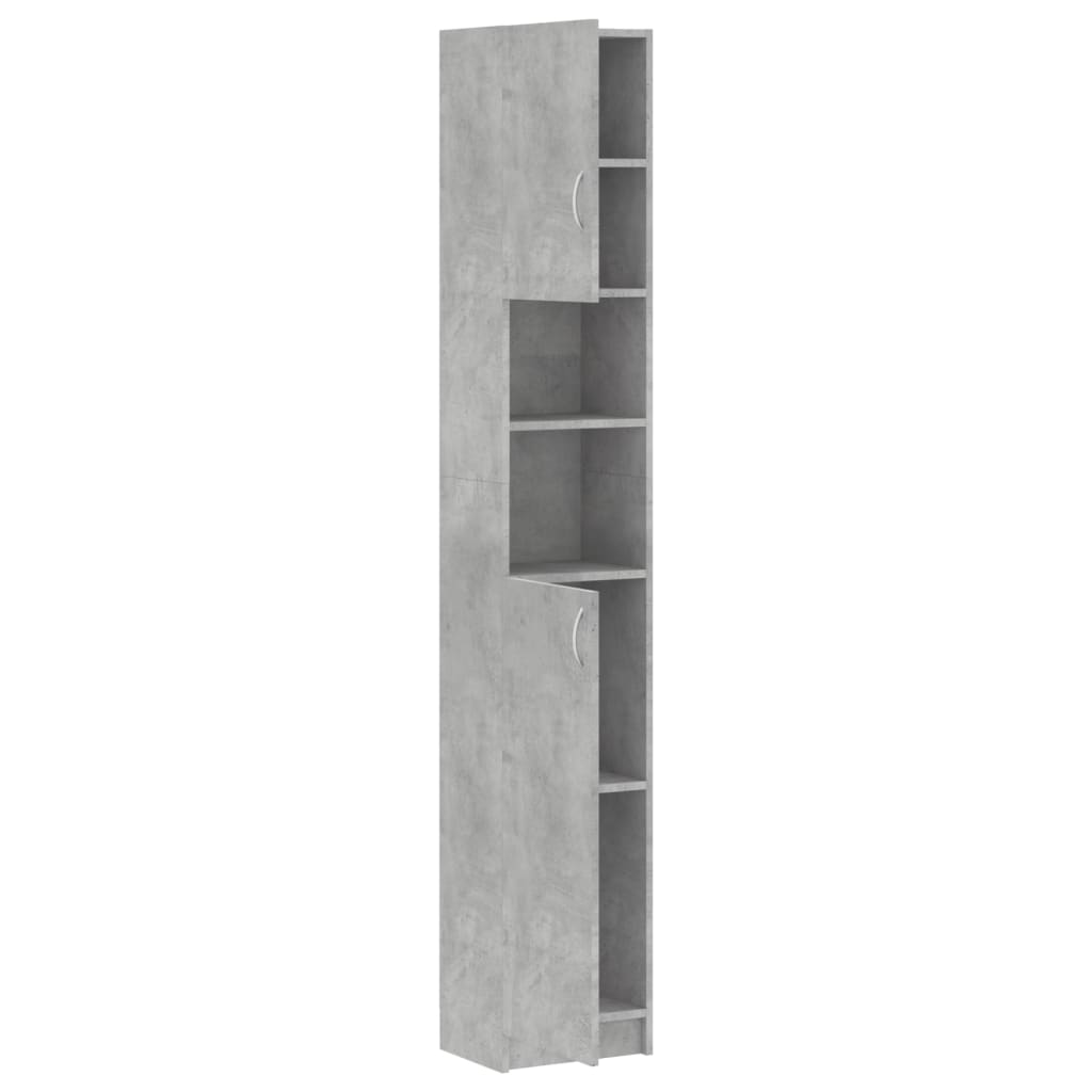 betonszürke szerelt fa fürdőszobaszekrény 32 x 25,5 x 190 cm